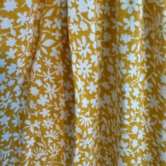 Hollister Marigold Yellow Floral Mini Dress Size M Cottagecore Lace Up - Picture 4 of 5